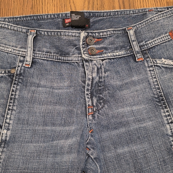 Diesel Womens Vintage Mid-Rise Pin Tuck Flare Jeans Size 30 Y2K Paneled Workwear - Picture 7 of 14